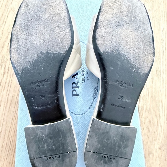 Prada Women's Beige Quilted Mules - Picture 4 of 7